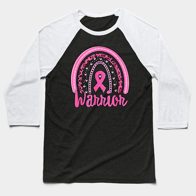 Warrior Breast Cancer Awareness Pink Ribbon Rainbow Women Baseball T-Shirt by everetto